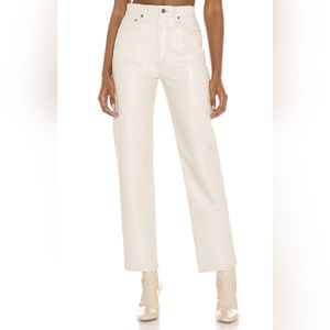 AGOLDE Recycled Leather Jeans, Size 30, Color Powder